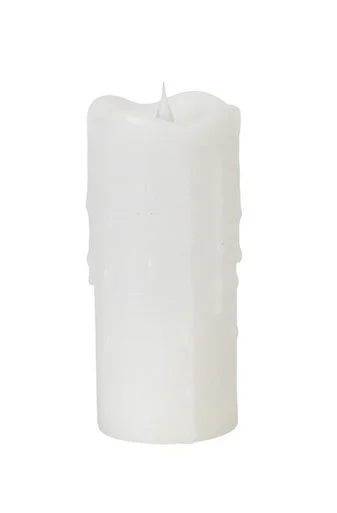 7″ Simplux White Flameless LED Lighted Wax Pillar Candle with Moving Flame