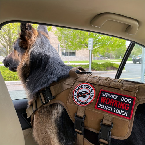 10pcsAcrylic Embroidered Service Dog Patches - Fastener Hook And Loop for Dog Vest Harnesses Collar
