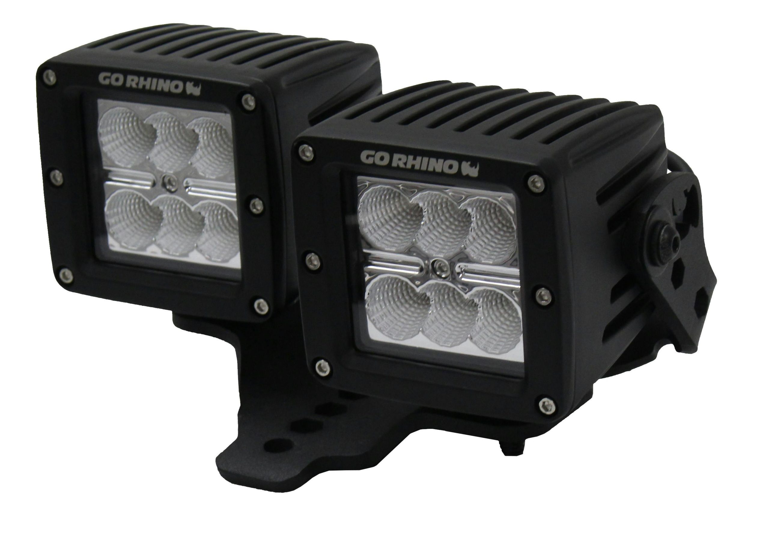 Go Rhino 731230T XE Hood Hinge Light Mounts for Jeep JL/JT - Fits 3x3 Dual Cube Offset