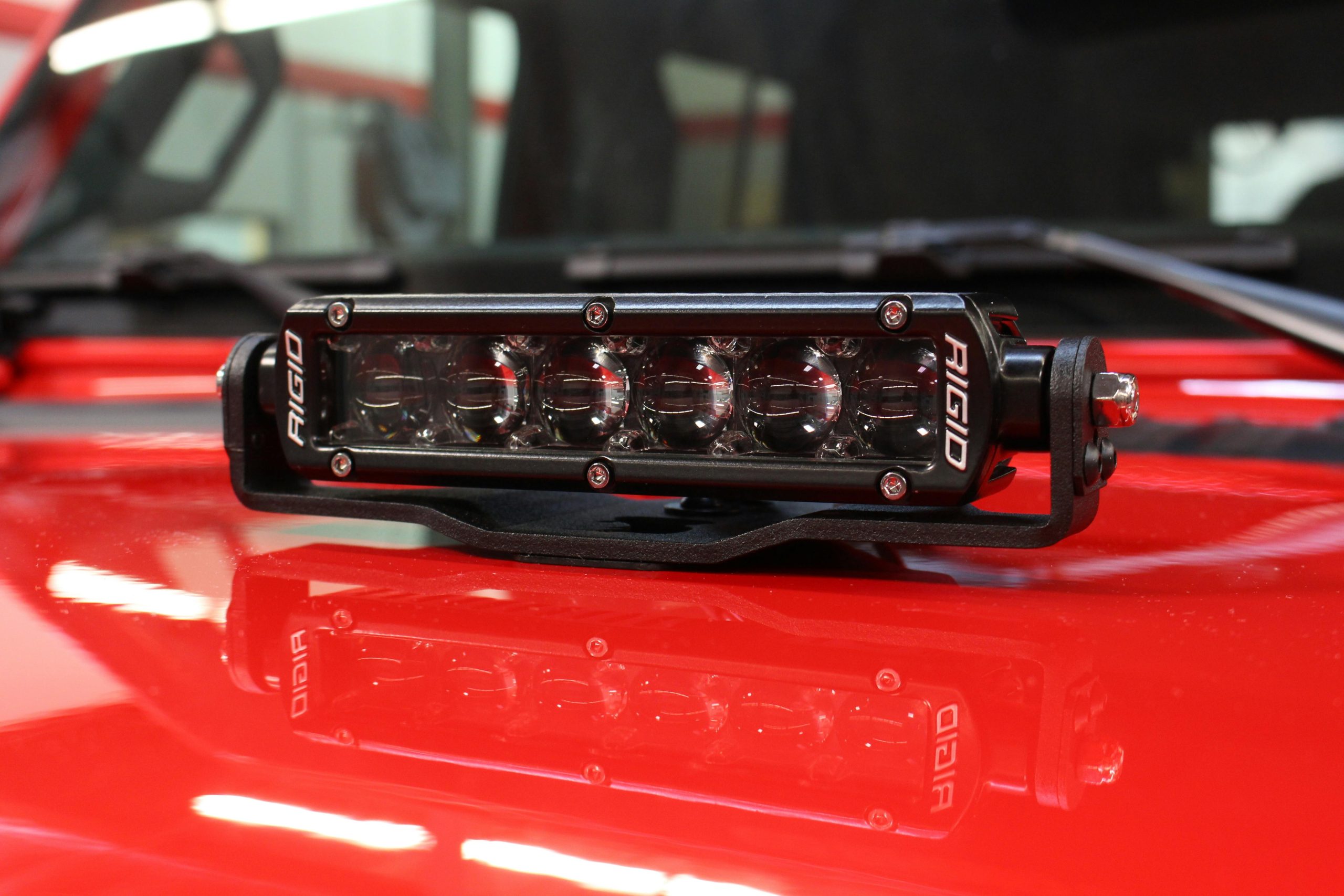 Go Rhino 732060T XE Center Hood Light Mounts for Jeep JL/JT - Fits 6" Single Row LED Light Bar