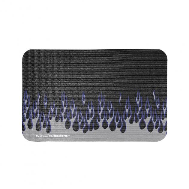 Fender Gripper Silver and Blue Flames Mat FG2304