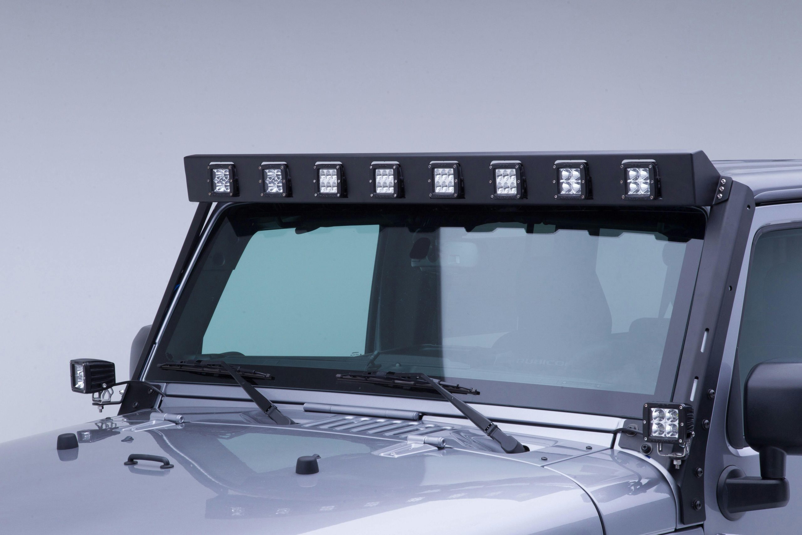 Go Rhino 738300T WLF Windshield Light Frame for Jeep JK - Fits Eight 3" LED Cube Lights