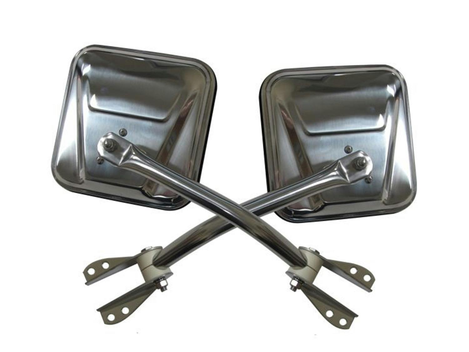 Rampage Products 7417 Side Mirror Set; Stainless; Pair