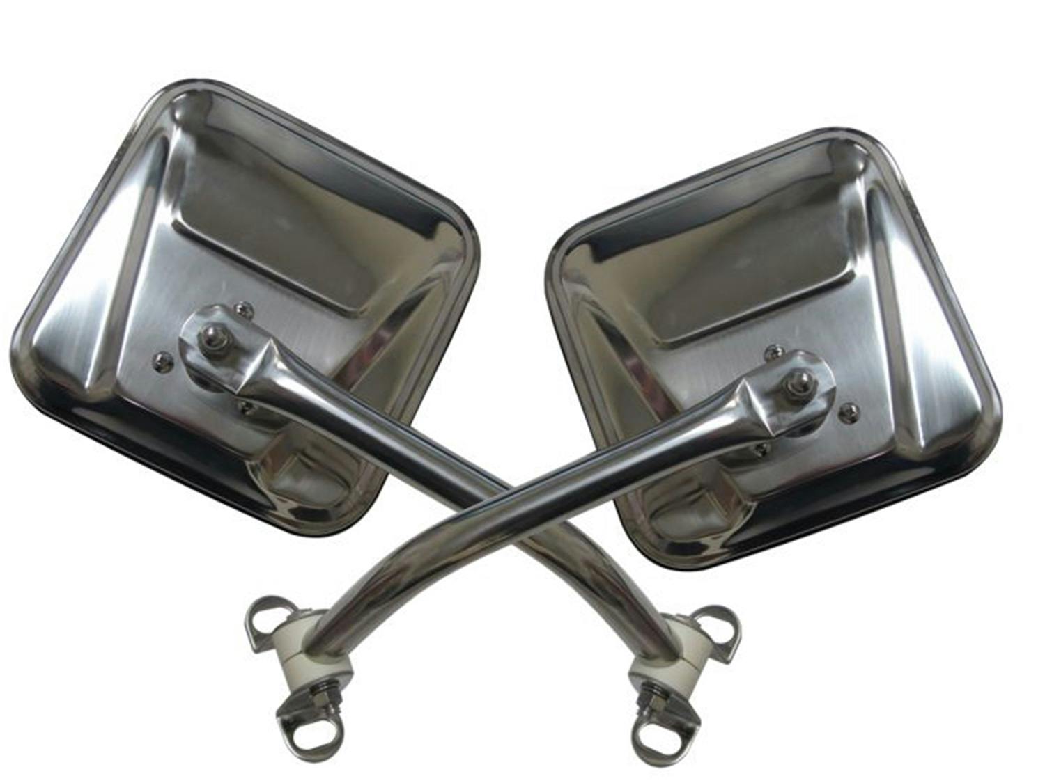 Rampage Products 7418 Side Mirror Kit; Stainless; Pair