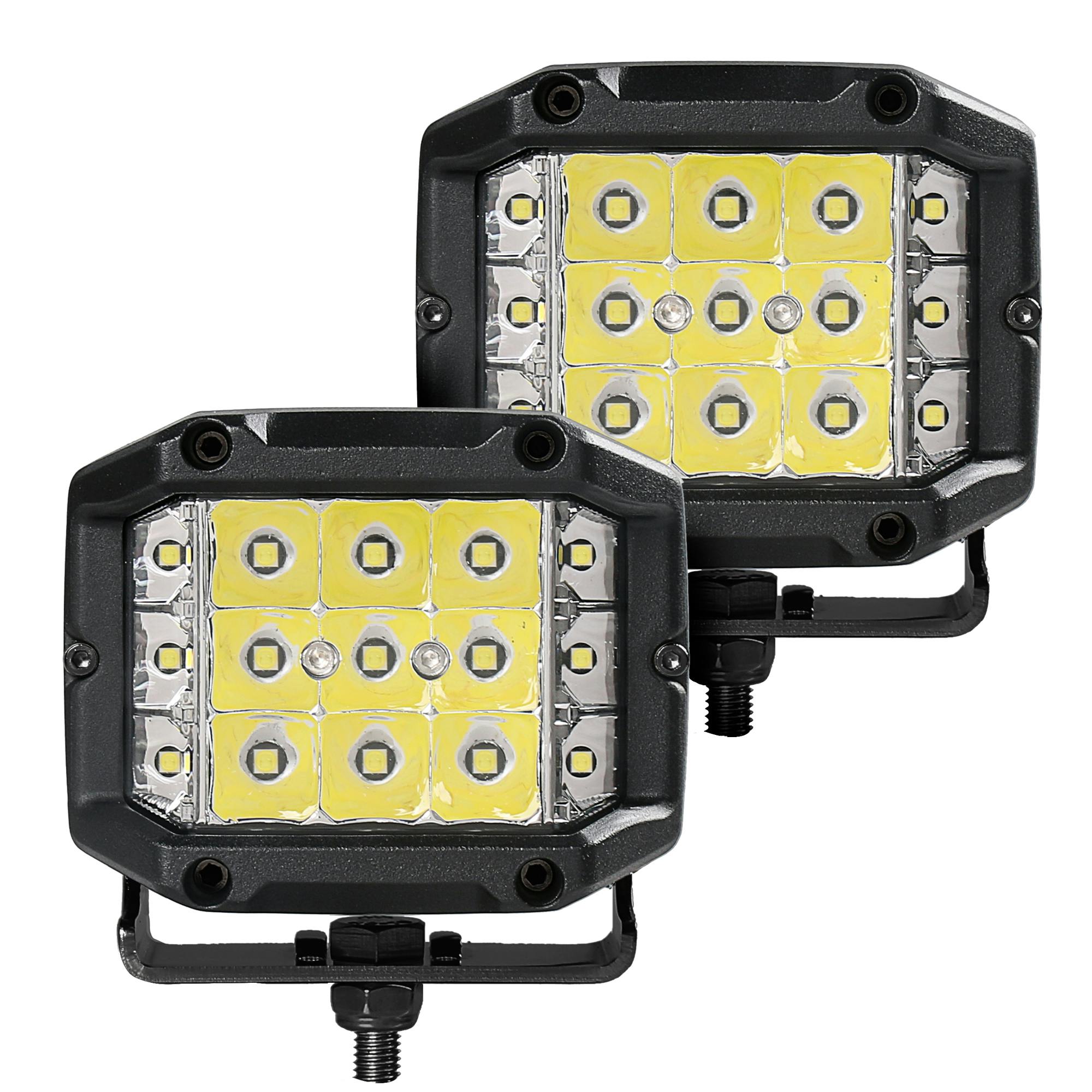 Go Rhino 750300323SCS Bright Series - SIDELINE 4x3 LED Spot Lights, Pair