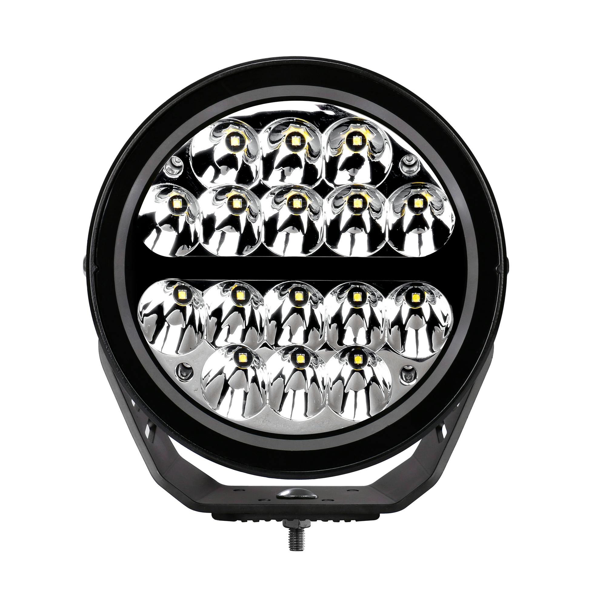 Go Rhino 750800711DRS Blackout Series - MAXROUND 7" LED Driving Light with Daytime Running Lights