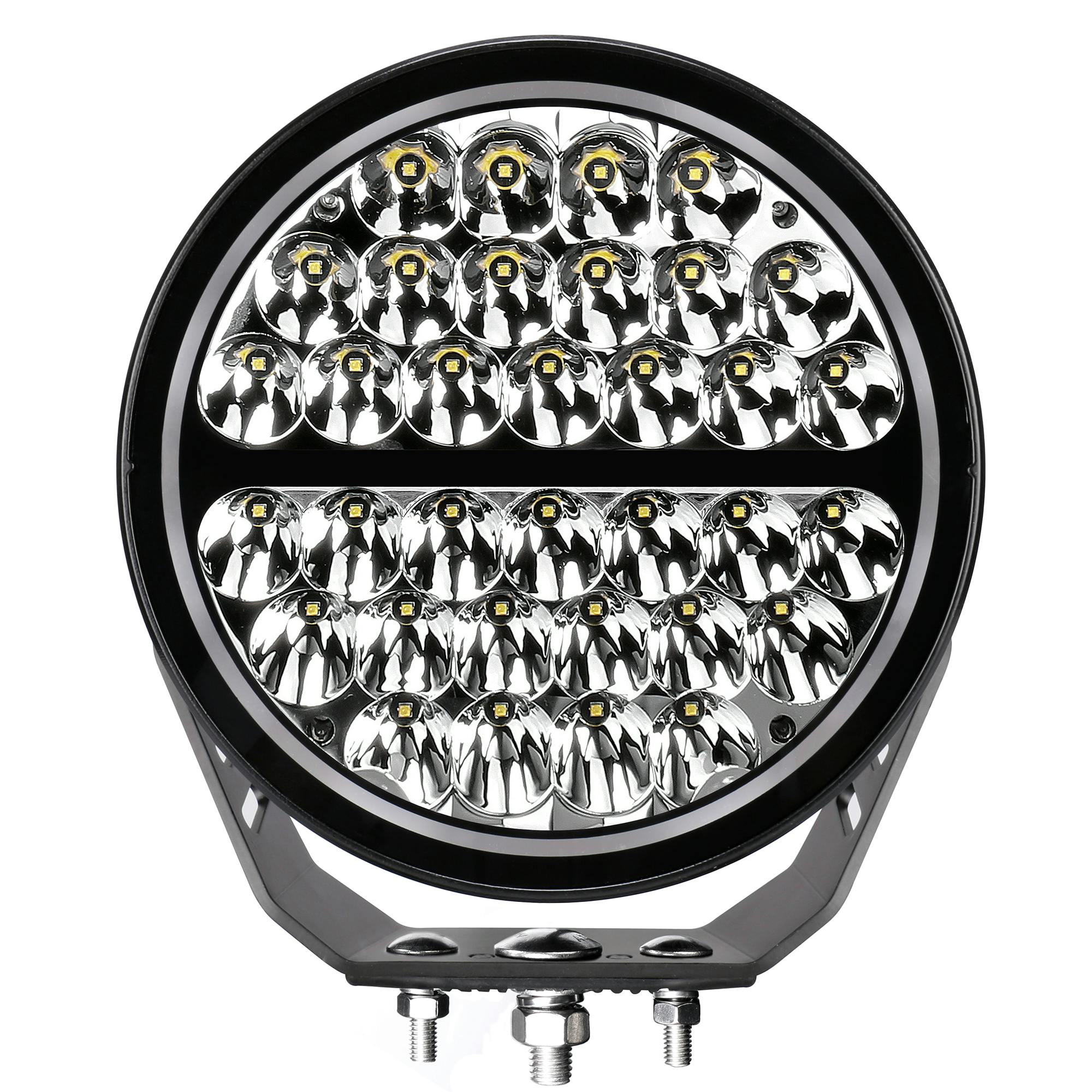Go Rhino 751700911SRS Blackout Series - MAXROUND 9" Round LED Spot Light w/Daytime Running Lights
