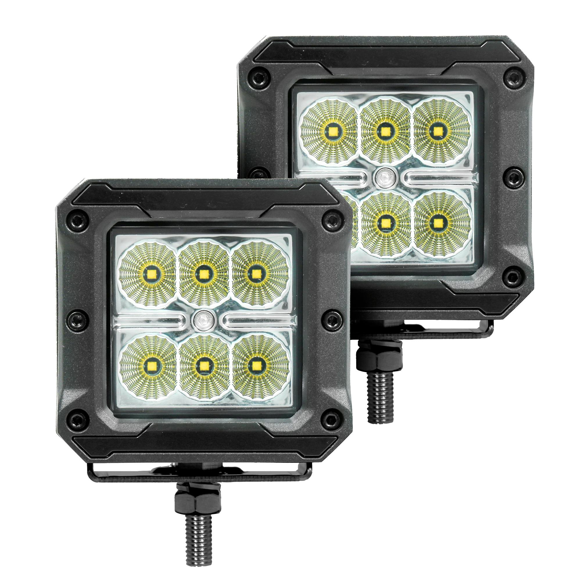 Go Rhino 751803023FCS Bright Series - 3x3 Cube LED Flood Lights, Pair