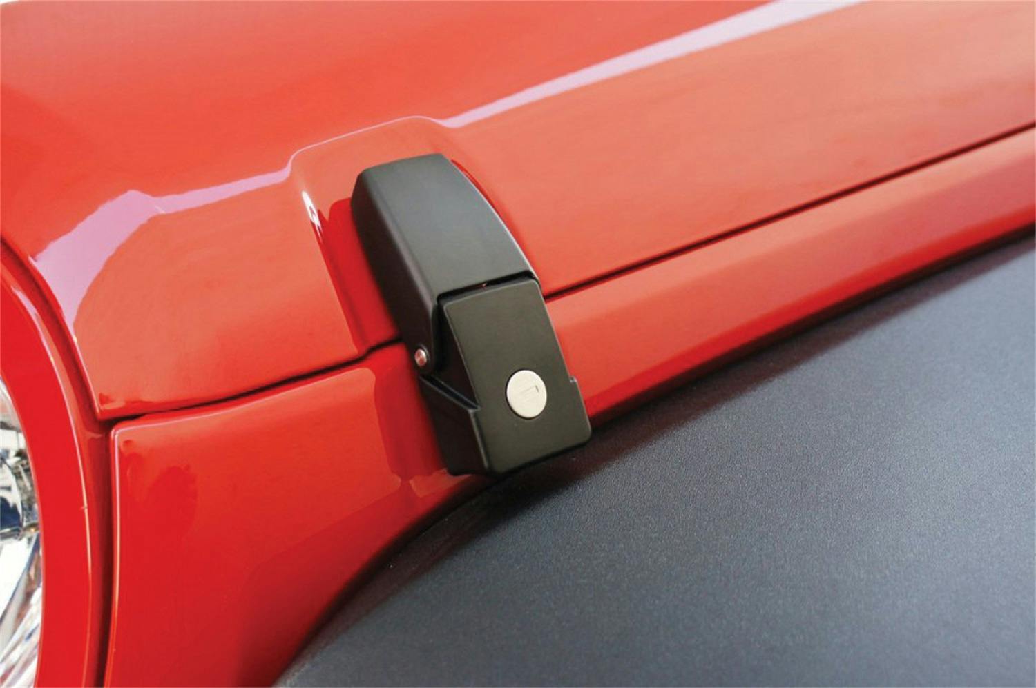 Rampage Products 76336 Hood Catch Kit; Locking Black Powder Coat Over Stainless; Pair
