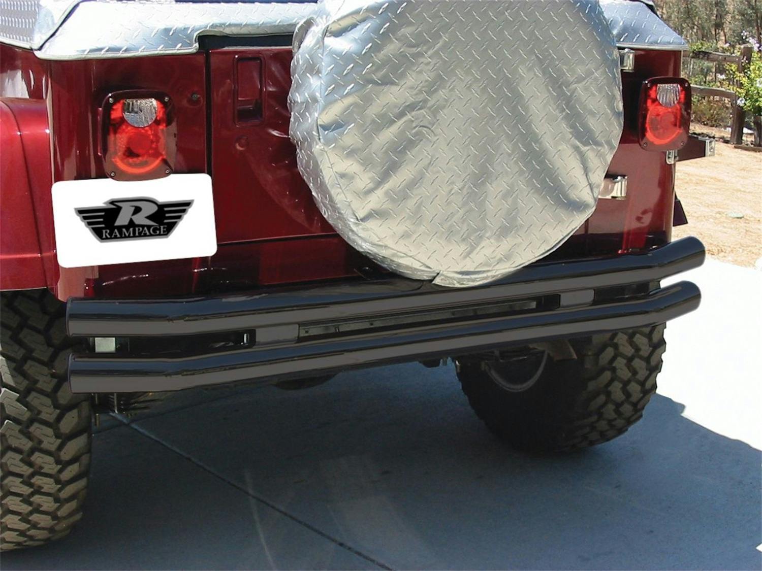 Rampage Products 7649 Double Tube Bumper Black - Front or Rear without Hoop
