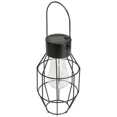 79.5″ Black Geometric Oblong Outdoor Hanging Solar Lantern – Stylish and Energy-Efficient Lighting