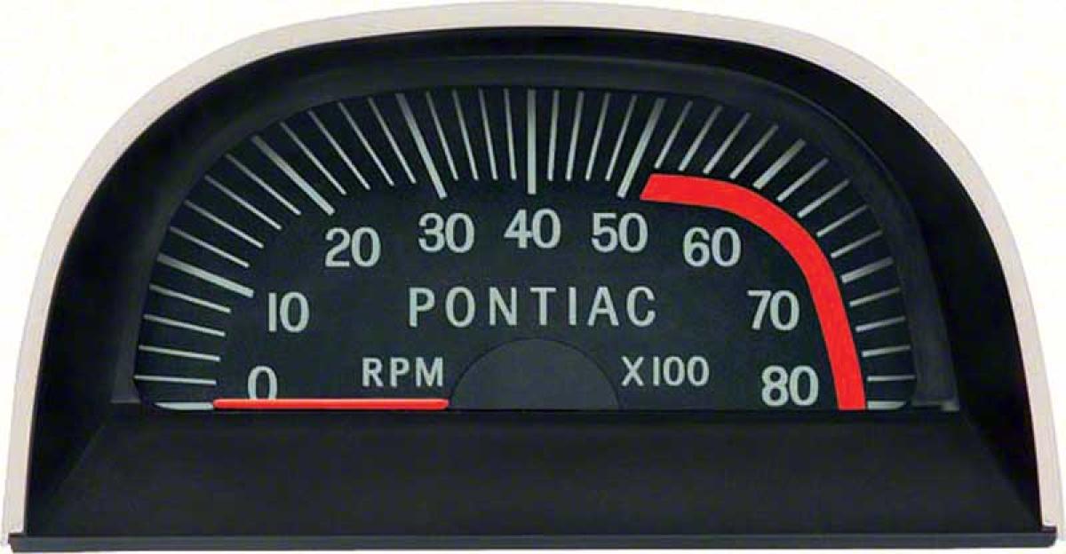 1967 Pontiac Firebird, Hood Tachometer, 5200 Red Line, V8 Point Ignition, GM Licensed