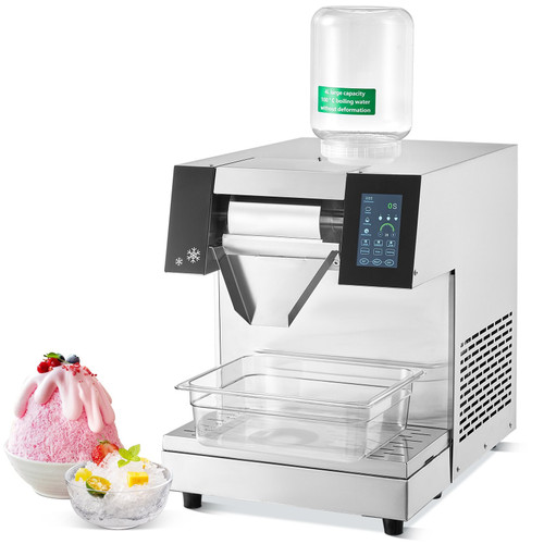 Commercial Snowflake Ice Machine - 573 lbs/24h Output, Stainless Steel Ice Shaver, Electric Snow Cone Maker with Air-Cooling System, Touch Control Panel