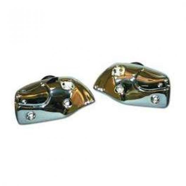 Firebird Sunvisor Brackets, Convertible, Polished Chrome, 1967
