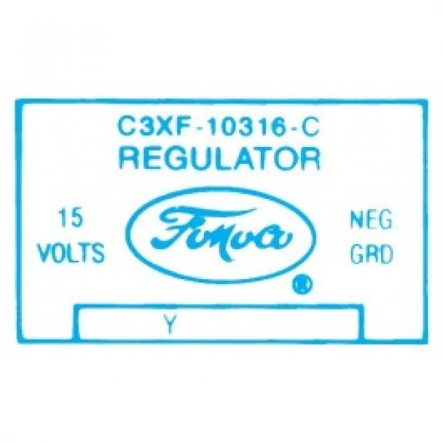 Ford Thunderbird Voltage Regulator Decal, 30 Amp, With Air Conditioning, C3XF-C, 1963