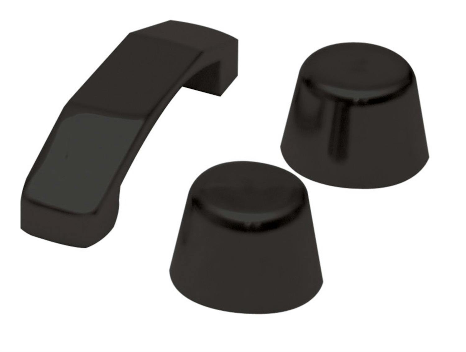 Rampage Products 87611 Hood Footman Loop And Windshield Stops; Black Powder Coat Over Stainless
