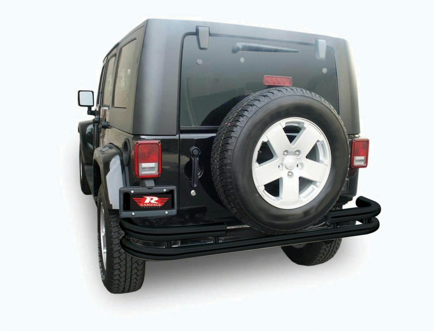 Rampage Products 88648 Double Tube Bumper Textured Black - Rear