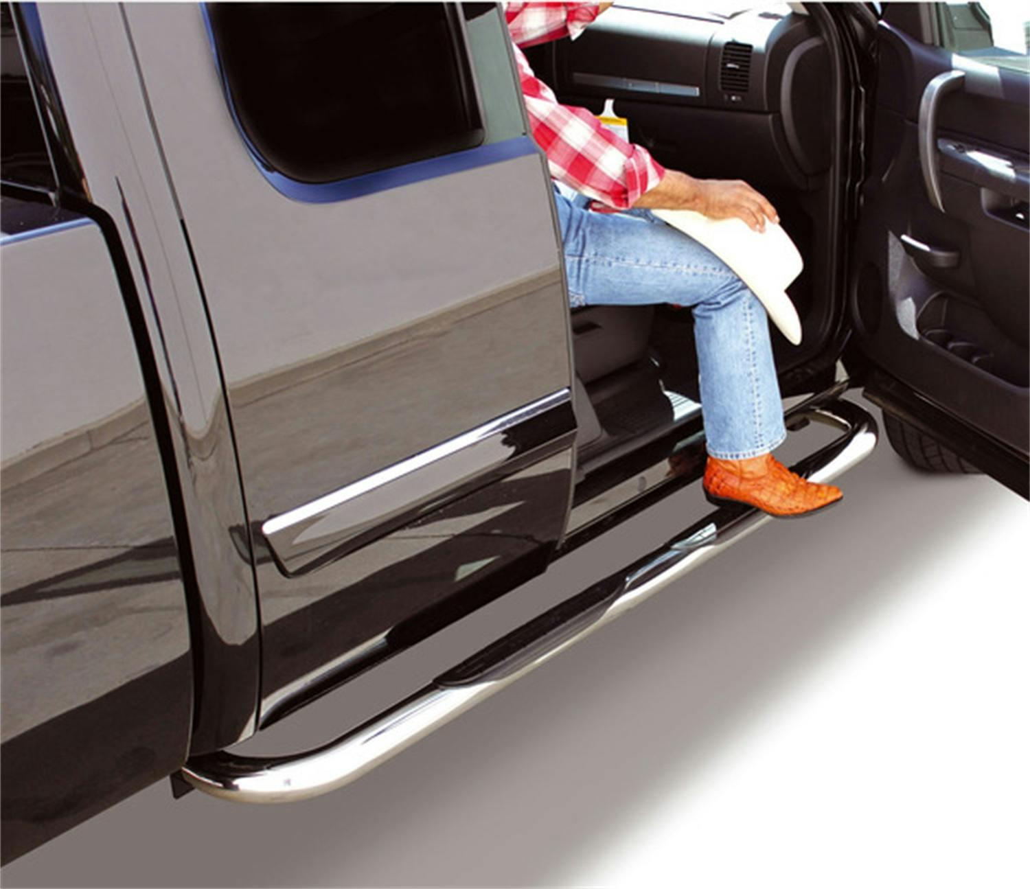 Go Rhino 4045PS 4000 Series Side Steps with Mounting Brackets Kit - Polished Stainless Steel