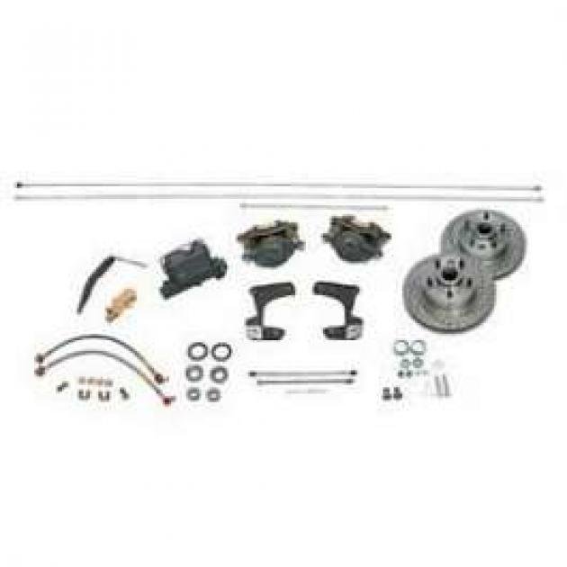 Full Size Chevy Front Disc Brake Kit, Non-Power, With Drilled & Slotted Rotors, 1958
