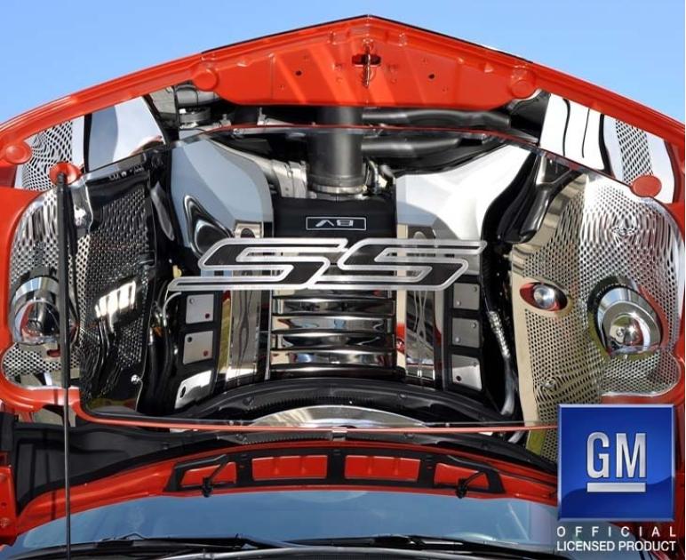 American Car Craft 2010-2020 Camaro SS - 'SS' Hood Emblem ONLY, Brushed Stainless Steel, Choose Inlay Color 103018