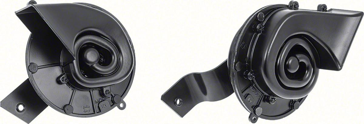 1963 Chevrolet Impala, Bel Air, Biscayne, Horn Assembly, with Brackets, Pair