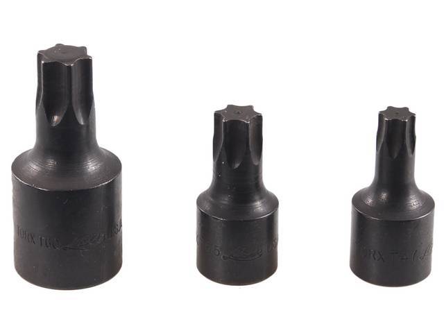 Torx Bit Set, Brake Caliper, T40, T45, T50 Bit Sizes, W/ 3/8 Inch Square Drive, Designed For Serving Disc Brakes