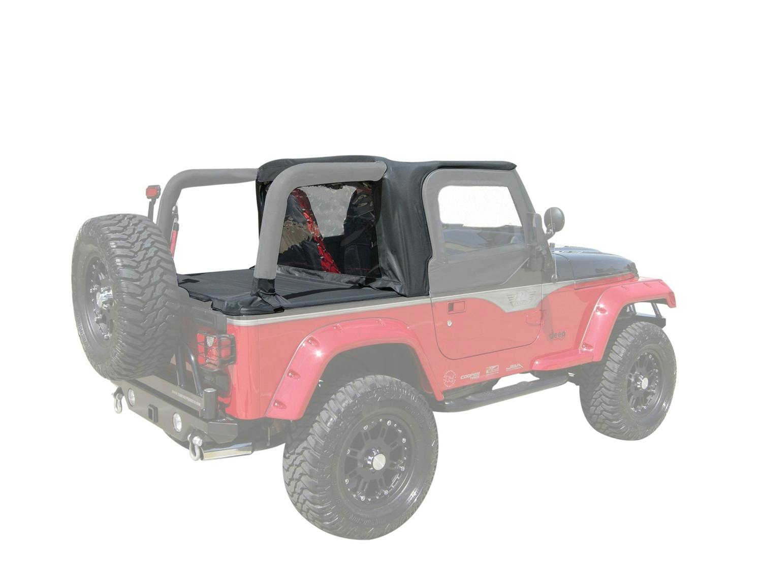 Rampage Products 994015 Cab Soft Top with Tonneau Cover, Black Denim