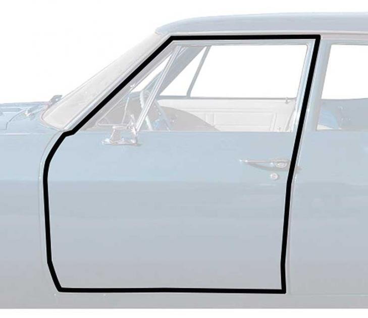 1965-66 Impala, Caprice, Electra, Wildcat. Bonneville, Door Frame Weatherstrip Seals, 2 Door Sedan, Pair