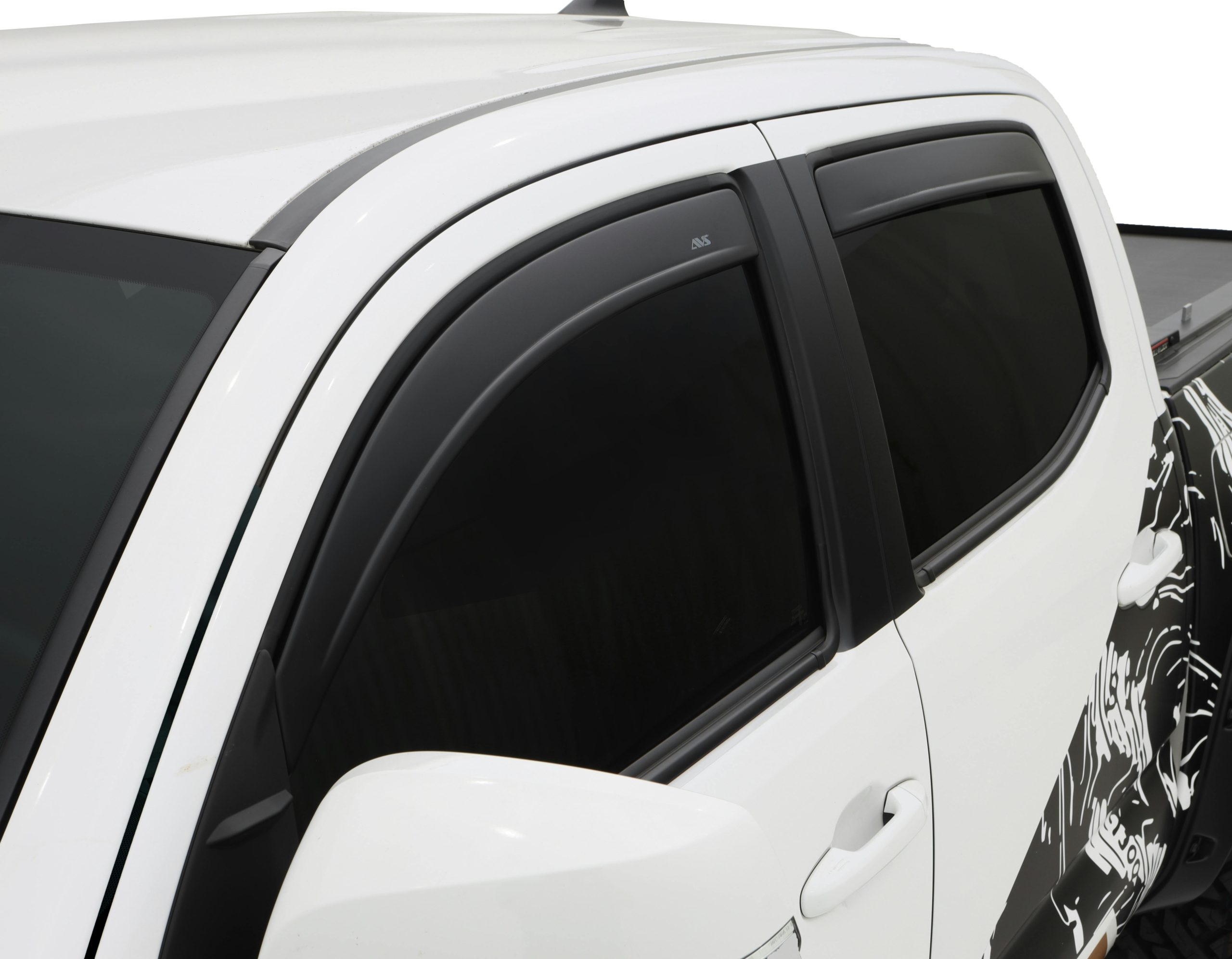 AVS 1774036 Ventvisor Deflector; Matte Black; Low Profile; In-Channel Mount; 4 pc.