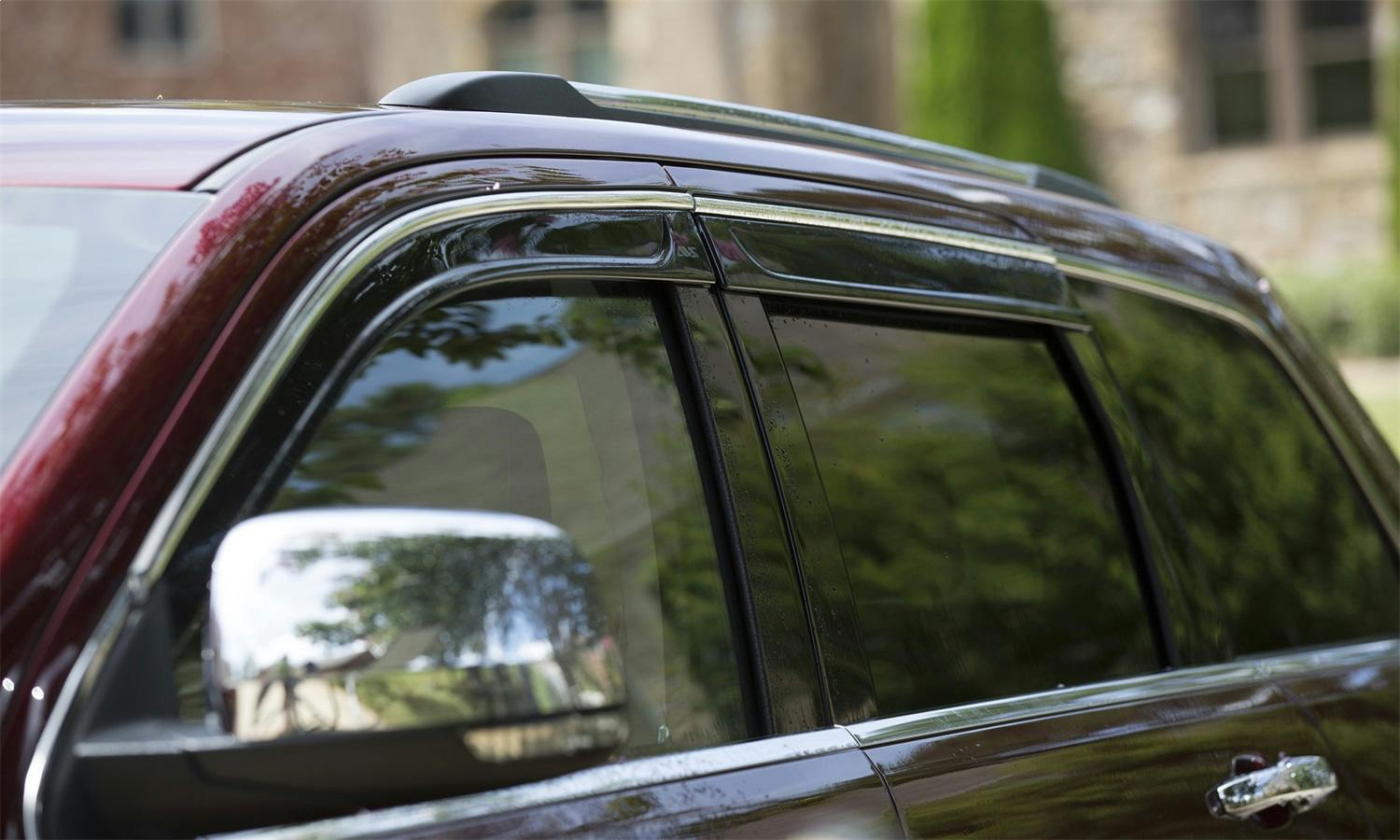 AVS 794029 Ventvisor Deflector; Smoke w/Chrome Trim; Low Profile; 4 pc.
