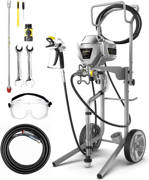 MaXpray M3 Cart Airless Paint Sprayer, Highly Efficient Thinning-Free Minimal Overspray for Up to 15 Gallon DIY Painting Projects Home Interior & House Exterior, with Sprayer Accessories