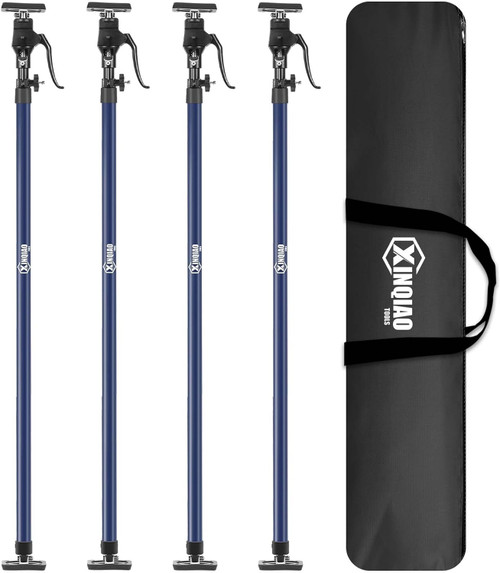 Cabinet Jack Support Pole, 54-114 Inches Steel Telescopic Quick Support Rod Adjustable 3rd Hand Support System with 154 lbs Capacity for Cabinet Jack, Drywall Jack& Cargo Bars, 4-Pack