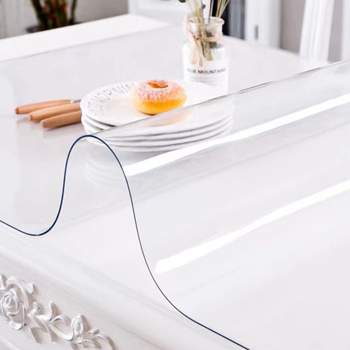Plastic Table Cover 36 x 60 Inch, 2 mm Thick Clear Table Protector, Rectangle Clear Desk Mat, Waterproof & Easy Cleaning for Office Dresser Night Stand
