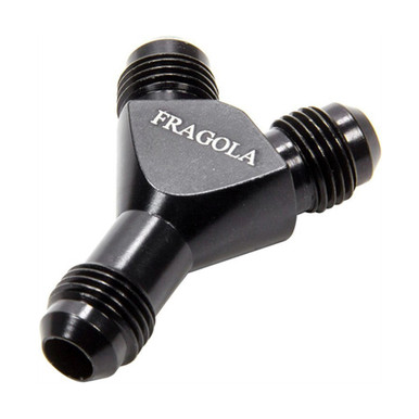 Fragola 6an x Dual #4 Male Y- Fitting Black 900607-BL