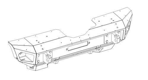 Go Rhino 230211T Trailline Winch Ready Frt Stubby Bumper for Jeep Wrangler JL, JLU & Gladiator JT