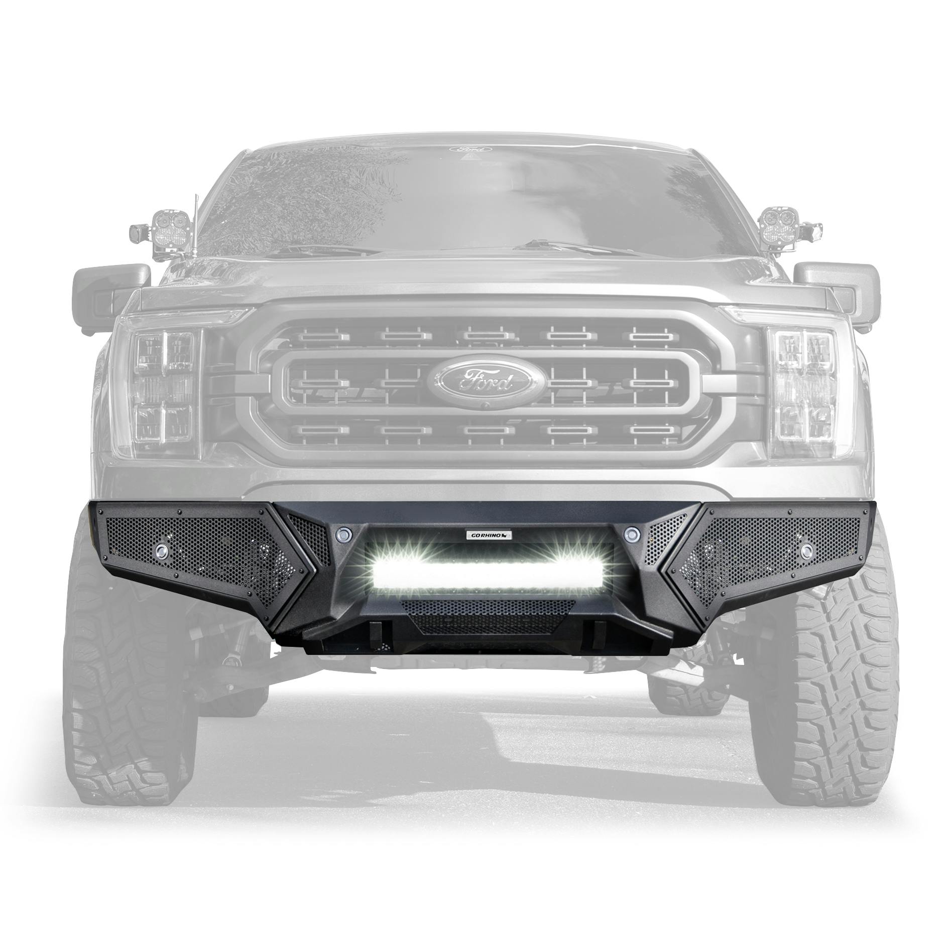 Go Rhino 343981T Element Front Bumper with Power Actuated Hide-Away Light Bar Mount