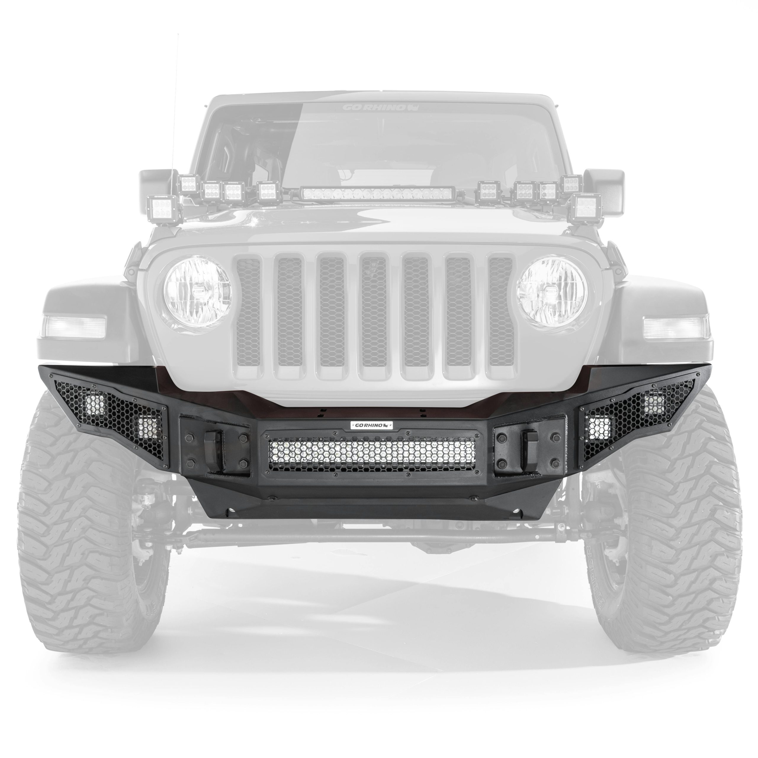 Go Rhino 331200T Rockline Winch-Ready Full Width Bumper For Jeep