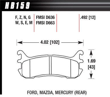 Street Brake Pads Rear Miata Blue HB159E.492