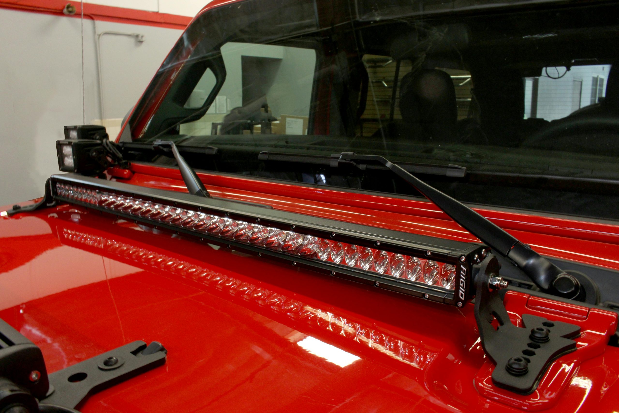 Go Rhino 731300T XE Hood Hinge Light Mount for Jeep JL/JT - Fits 30" Single Row LED Bar
