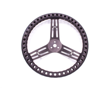 Longacre Streering Wheel 14in Dished Drilled Black 52-56833