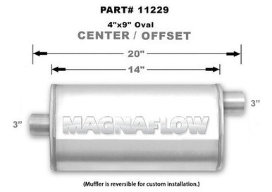Stainless Muffler 3in Offset In/Center Out MAG11229