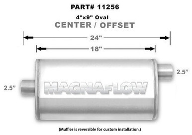Stainless Muffler 2.5in Offset In/Center Out MAG11256