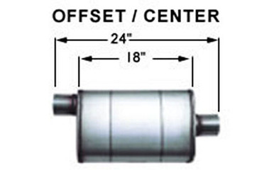 Stainless Muffler 3in Center In / Offset Out MAG13259