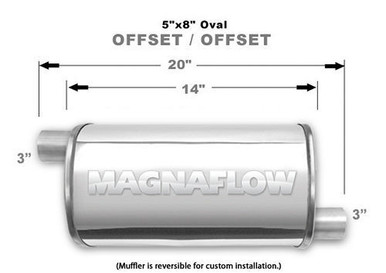 Stainless Muffler 3in Offset In/Offset Out 14239