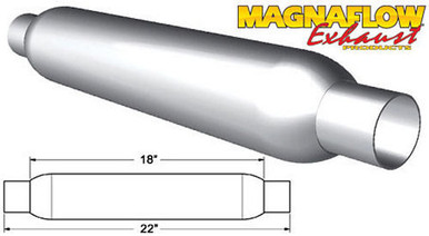 Glass Pack Muffler 2in Aluminized Small MAG18124