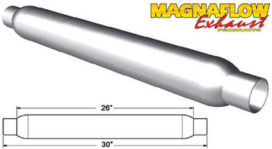 Glass Pack Muffler 2.5in Aluminized Large MAG18146