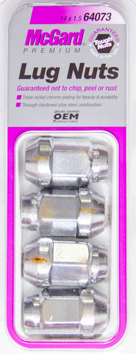 Lug Nuts M14x1.5 4 Pack Chrome Bulge Seat MCG64073