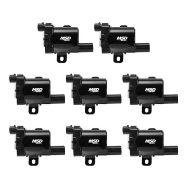 MSD Blaster LS Ignition Coils Black Female Socket Set of 8 for 1999-2007 GM Fullsize Trucks 826383