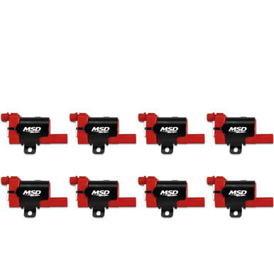 MSD Ignition Blaster LS Coils Red Female Socket Set of 8 for GM LS-Series Trucks 1999-2007 82638
