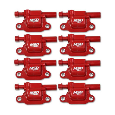 MSD Red Square Ignition Coil Pack for GM V8 2014-Up Set of 8 82668